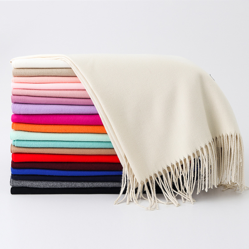 Ciwei šal od sintetičkog kašmira za zimu — dvostrani, tkanje warp knitting, topao, stil Fashion Commuter