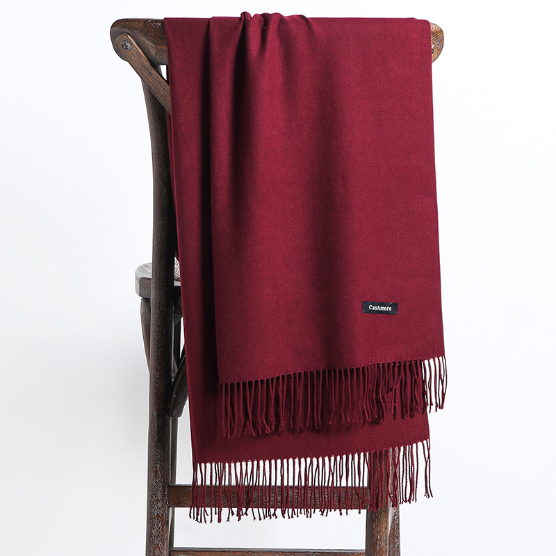 Ciwei šal od sintetičkog kašmira za zimu — dvostrani, tkanje warp knitting, topao, stil Fashion Commuter