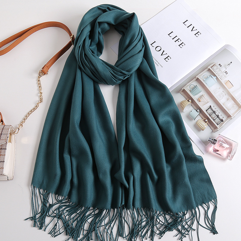 Ciwei šal od sintetičkog kašmira za zimu — dvostrani, tkanje warp knitting, topao, stil Fashion Commuter