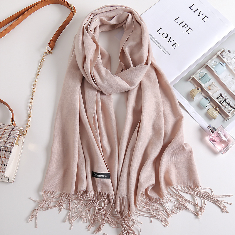 Ciwei šal od sintetičkog kašmira za zimu — dvostrani, tkanje warp knitting, topao, stil Fashion Commuter
