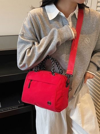 Geantă crossbody în formă de ou, pânză, fermoar, căptușeală poliester, buzunar pentru documente, curea unică