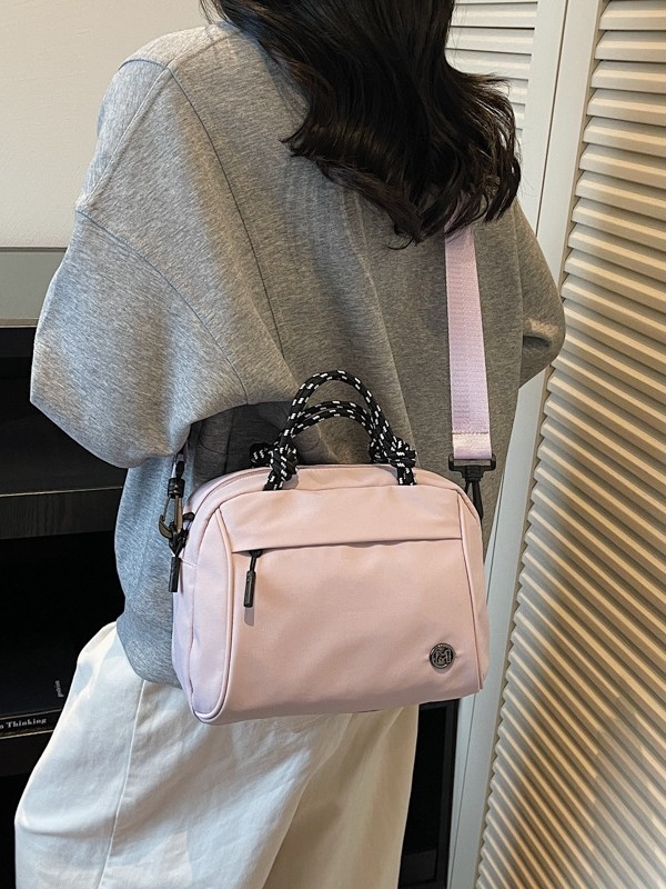 Geantă crossbody în formă de ou, pânză, fermoar, căptușeală poliester, buzunar pentru documente, curea unică