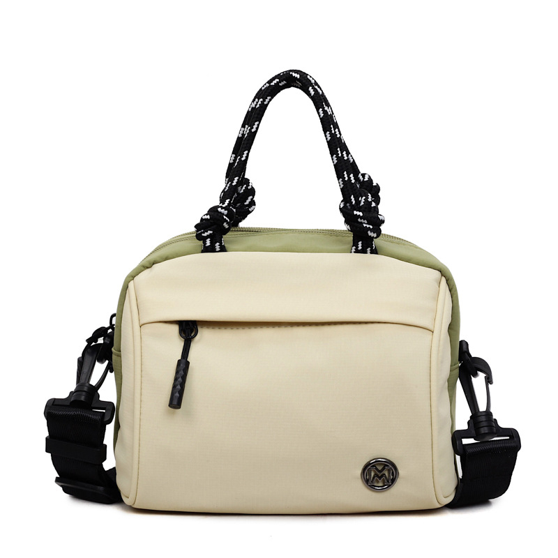 Geantă crossbody în formă de ou, pânză, fermoar, căptușeală poliester, buzunar pentru documente, curea unică