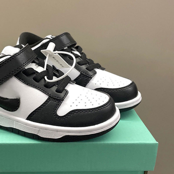 Gyerek Dunk Velcro sportcipő - valódi bőr felső rész, gumitalp, alacsony profil, hímzett részletek