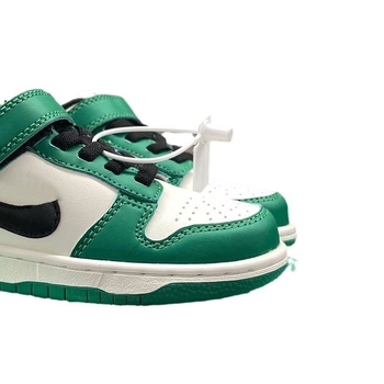 Gyerek Dunk Velcro sportcipő - valódi bőr felső rész, gumitalp, alacsony profil, hímzett részletek