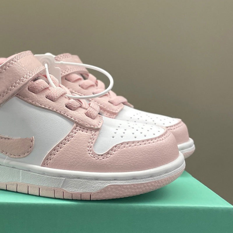 Gyerek Dunk Velcro sportcipő - valódi bőr felső rész, gumitalp, alacsony profil, hímzett részletek