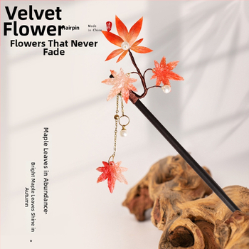Clip de păr cu floare din velur — Set DIY de materiale, stil antic, aliaj, ambalat individual, primăvara 2025
