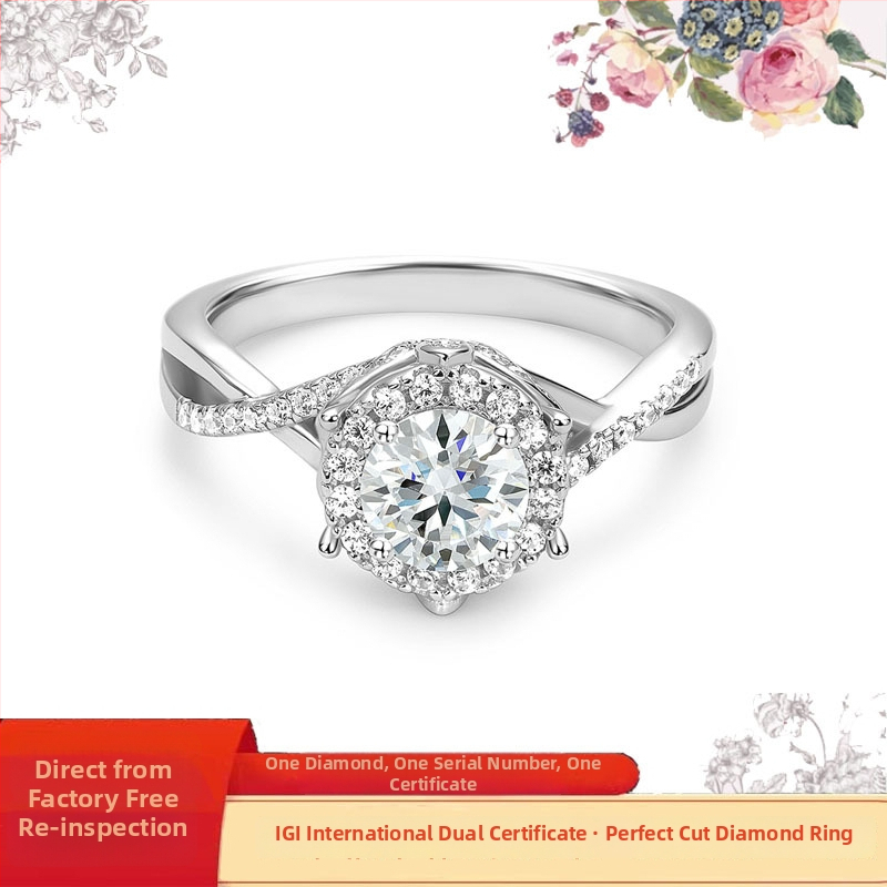 Platina gyémánttal kirakott gyűrű, divatgyűrű (2024 tavasz)