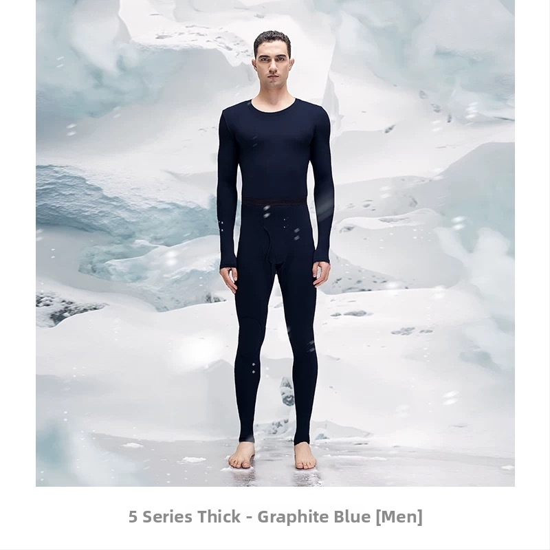 Set termic din aerogel, unisex, căptușit cu fleece, protecție la genunchi, guler rotund, mâneci lungi și pantaloni, strat unic, 181–200 g/m²