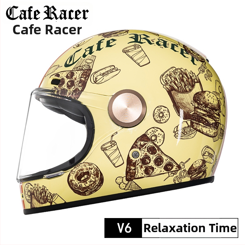 FASEED Ρετρό πλήρους προσώπου κράνος μοτοσικλέτας, ABS, πιστοποιημένο 3C, γενικής χρήσης τεσσάρων εποχών