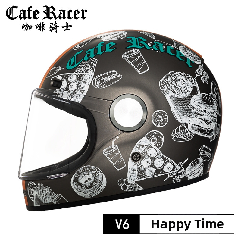 FASEED Ρετρό πλήρους προσώπου κράνος μοτοσικλέτας, ABS, πιστοποιημένο 3C, γενικής χρήσης τεσσάρων εποχών