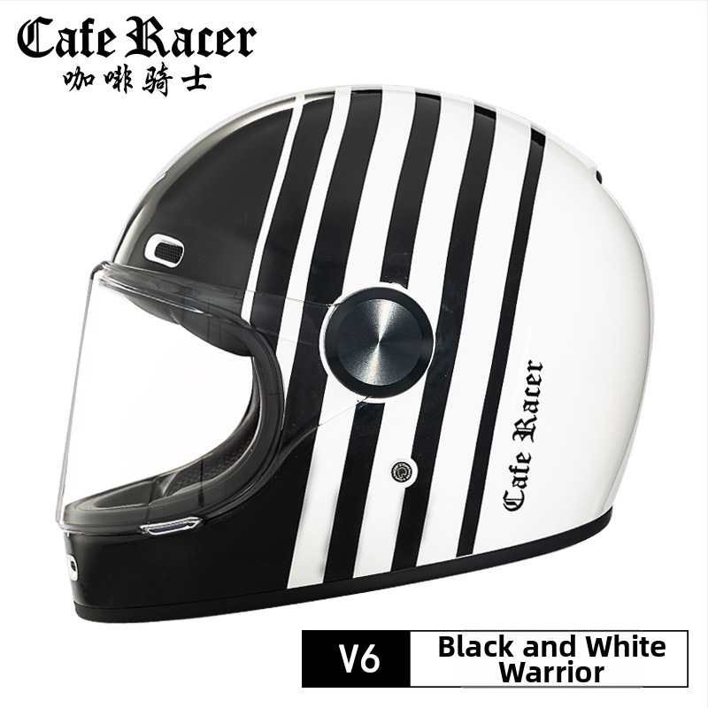 FASEED Ρετρό πλήρους προσώπου κράνος μοτοσικλέτας, ABS, πιστοποιημένο 3C, γενικής χρήσης τεσσάρων εποχών