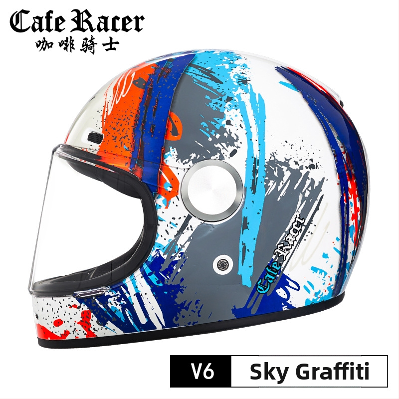 FASEED Ρετρό πλήρους προσώπου κράνος μοτοσικλέτας, ABS, πιστοποιημένο 3C, γενικής χρήσης τεσσάρων εποχών