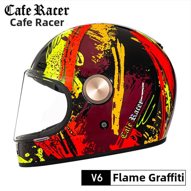 FASEED Ρετρό πλήρους προσώπου κράνος μοτοσικλέτας, ABS, πιστοποιημένο 3C, γενικής χρήσης τεσσάρων εποχών