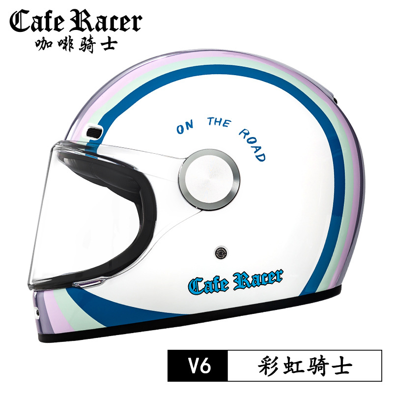 FASEED Ρετρό πλήρους προσώπου κράνος μοτοσικλέτας, ABS, πιστοποιημένο 3C, γενικής χρήσης τεσσάρων εποχών