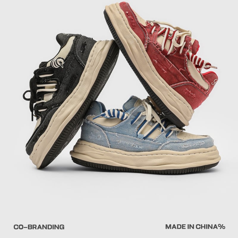 Okko αθλητικά παπούτσια με αύξηση ύψους 7 cm, επάνω μέρος από συνδυασμό υλικών, χαμηλό πάνω μέρος, κορδόνια, καουτσούκ σόλα, πάτος από μικροϊνες δέρματος