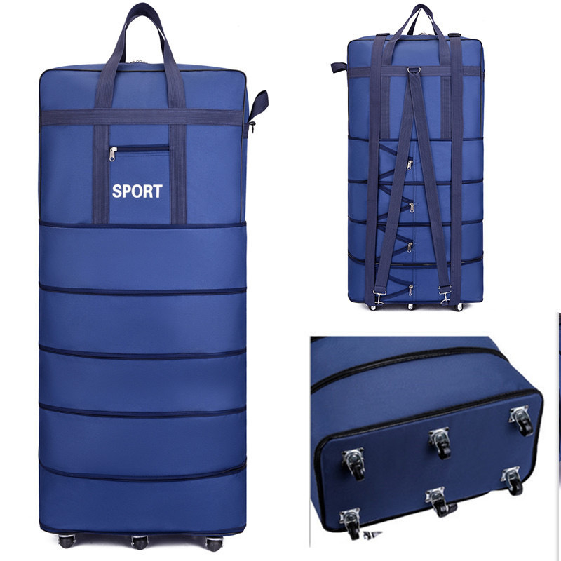 Taška na cestovanie s otočnými kolieskami, skladateľná a rozšíriteľná, objem 56-75 l, Oxford materiál