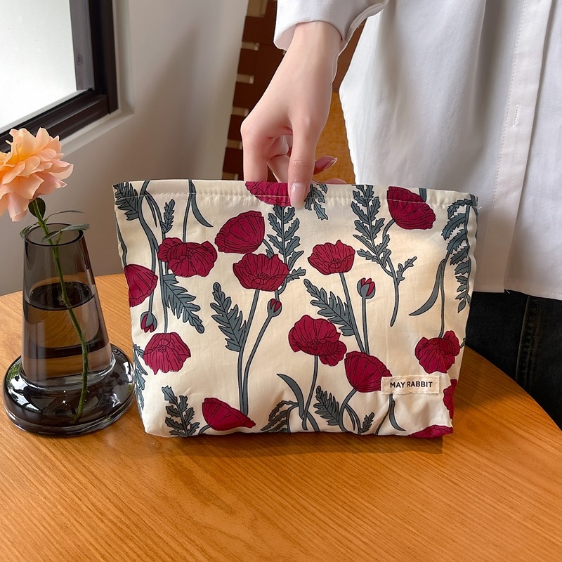 Geantă de cosmetice MAYRABBIT, din bumbac, cu căptușeală din canvas și fermoar