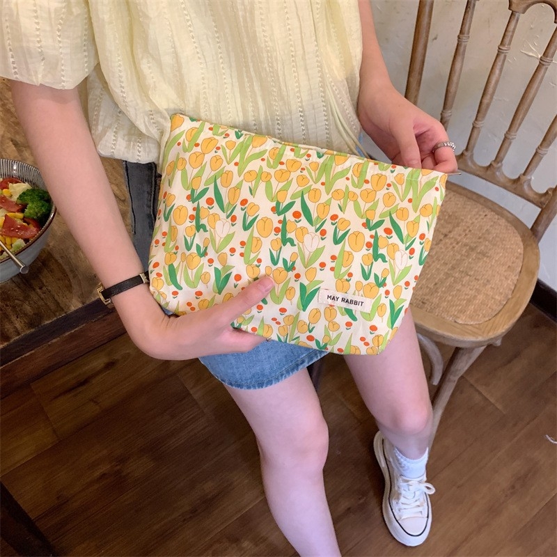 Geantă de cosmetice MAYRABBIT, din bumbac, cu căptușeală din canvas și fermoar