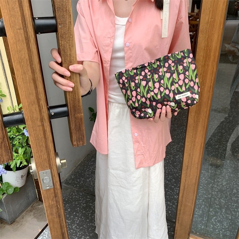 Geantă de cosmetice MAYRABBIT, din bumbac, cu căptușeală din canvas și fermoar