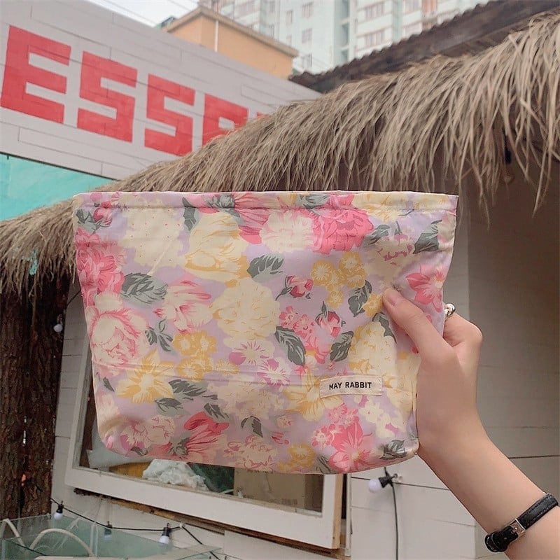 Geantă de cosmetice MAYRABBIT, din bumbac, cu căptușeală din canvas și fermoar