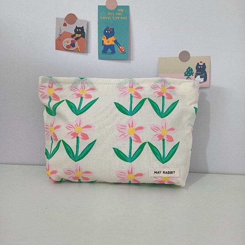 Geantă de cosmetice MAYRABBIT, din bumbac, cu căptușeală din canvas și fermoar