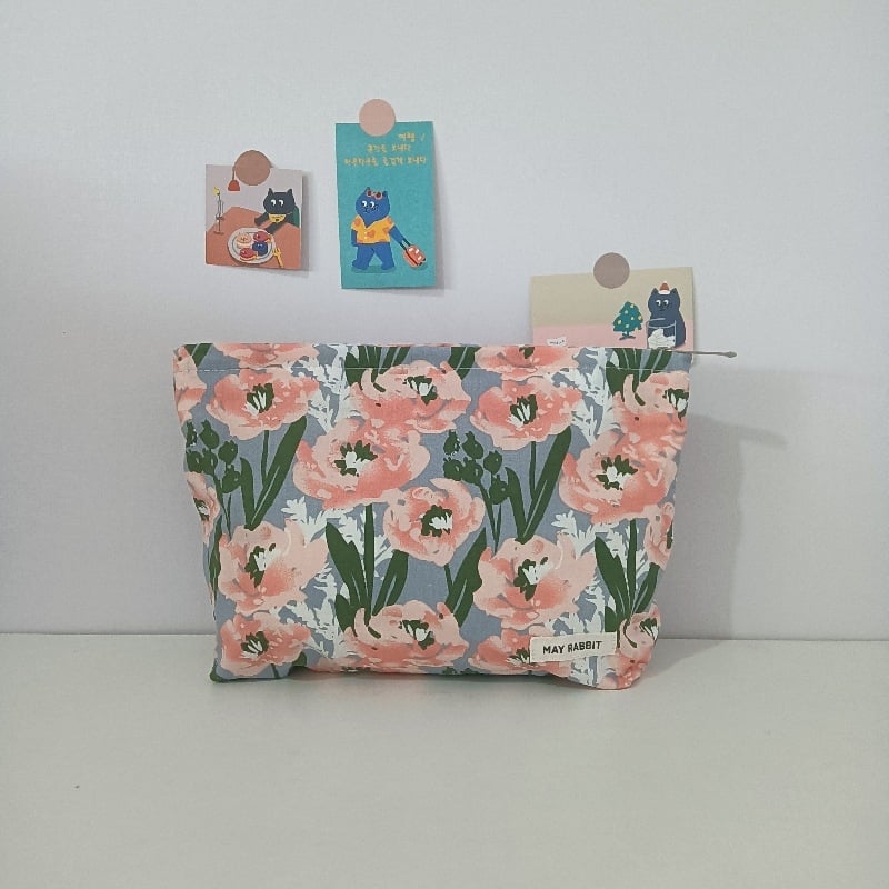 Geantă de cosmetice MAYRABBIT, din bumbac, cu căptușeală din canvas și fermoar