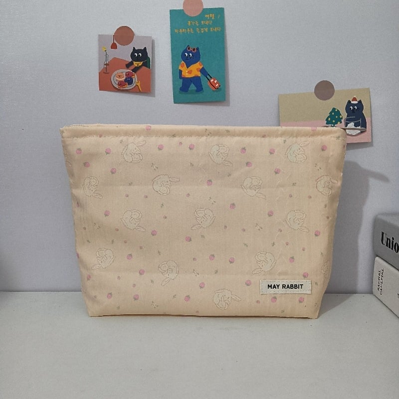 Geantă de cosmetice MAYRABBIT, din bumbac, cu căptușeală din canvas și fermoar