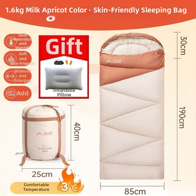 Spací vak pre dospelých, vonkajší, široký a hrubý, všetky ročné obdobia, prenosný, obálkový dizajn; materiál: nylon; podšívka: polyester-bavlna