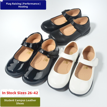 Chlapčenské PU kožené topánky s Velcro zapínaním, gumová podrážka, protišmykové, bežný štýl