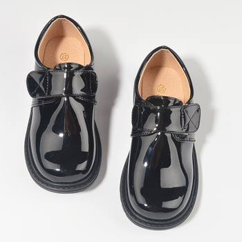 Chlapčenské PU kožené topánky s Velcro zapínaním, gumová podrážka, protišmykové, bežný štýl