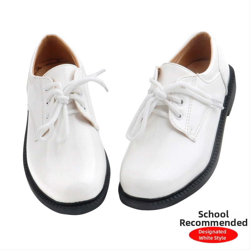 Chlapčenské PU kožené topánky s Velcro zapínaním, gumová podrážka, protišmykové, bežný štýl