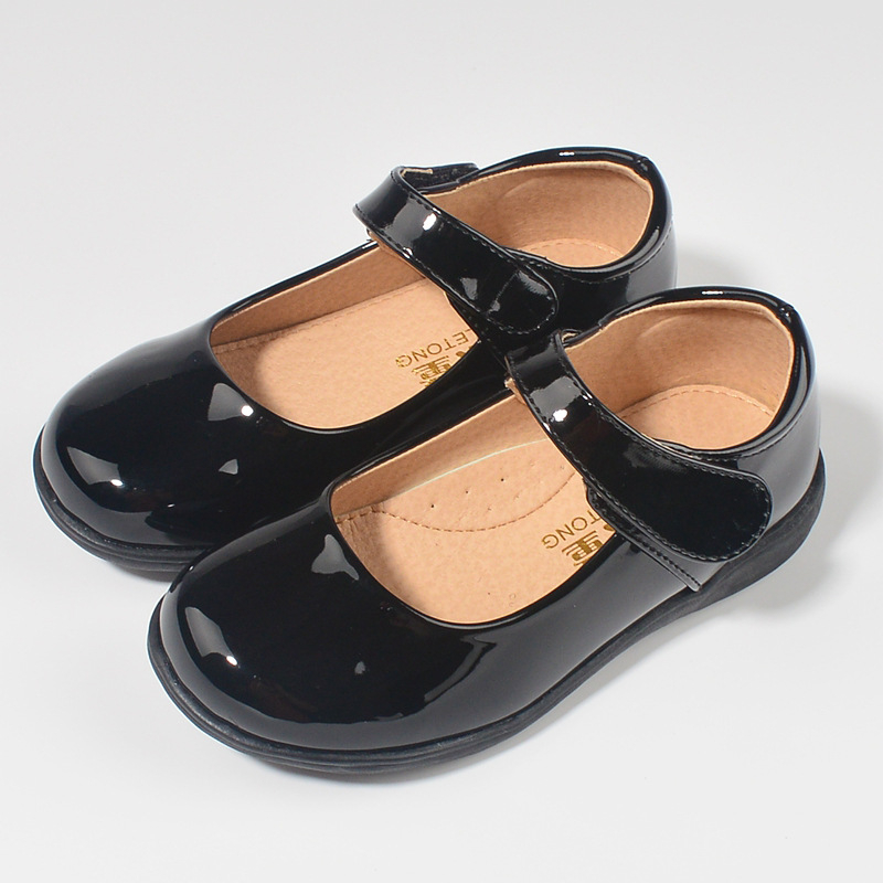 Chlapčenské PU kožené topánky s Velcro zapínaním, gumová podrážka, protišmykové, bežný štýl