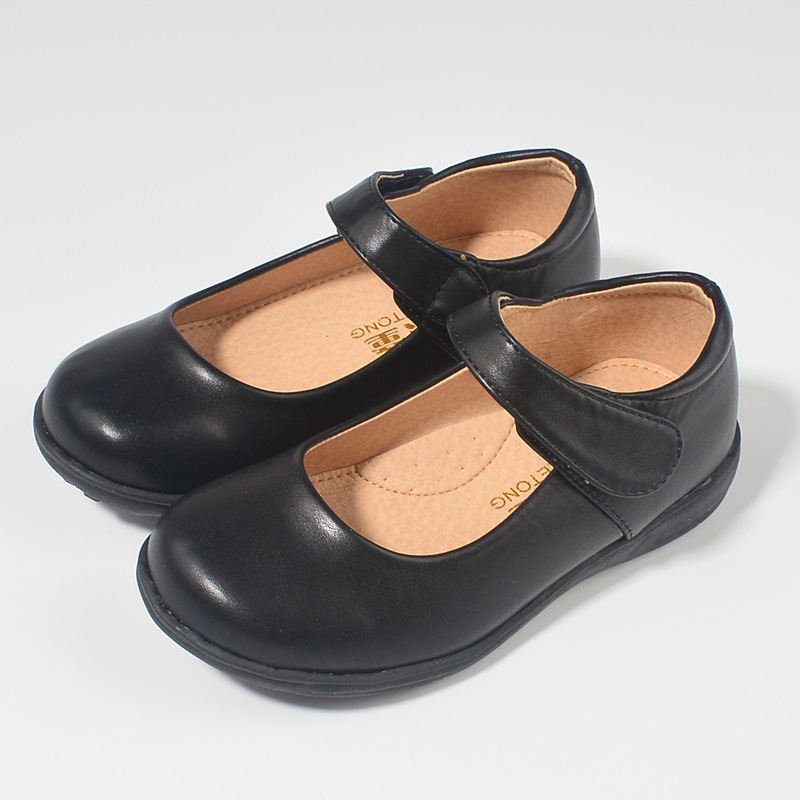 Chlapčenské PU kožené topánky s Velcro zapínaním, gumová podrážka, protišmykové, bežný štýl