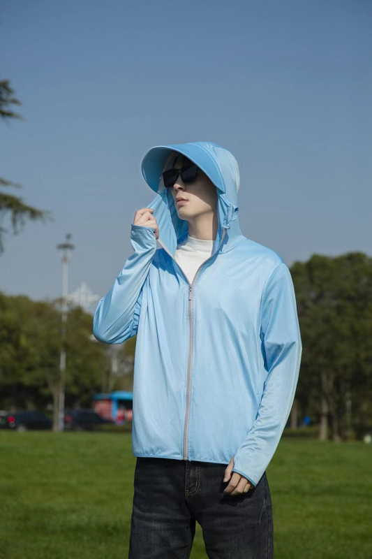 Vonkajšia vetrovka s kapucňou, odnímateľná, UPF50+ UV ochrana, priedušná, rýchloschnúca