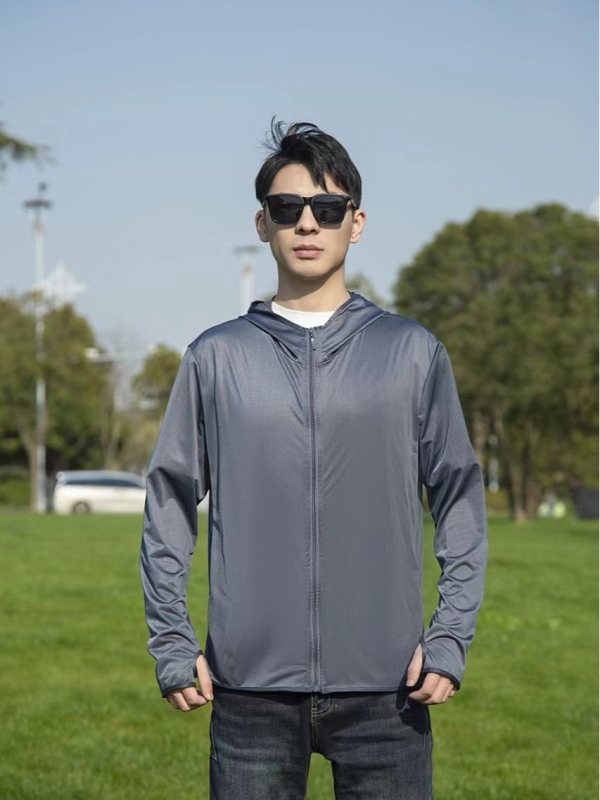 Vonkajšia vetrovka s kapucňou, odnímateľná, UPF50+ UV ochrana, priedušná, rýchloschnúca