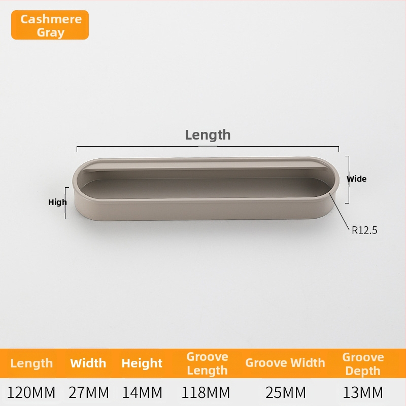 Κρυφή ενσωματωμένη λαβή για πόρτες ντουλαπιών — Αλουμινίου κράμα, επίστρωση με ψεκασμό, μοντέρνο μινιμαλιστικό στυλ