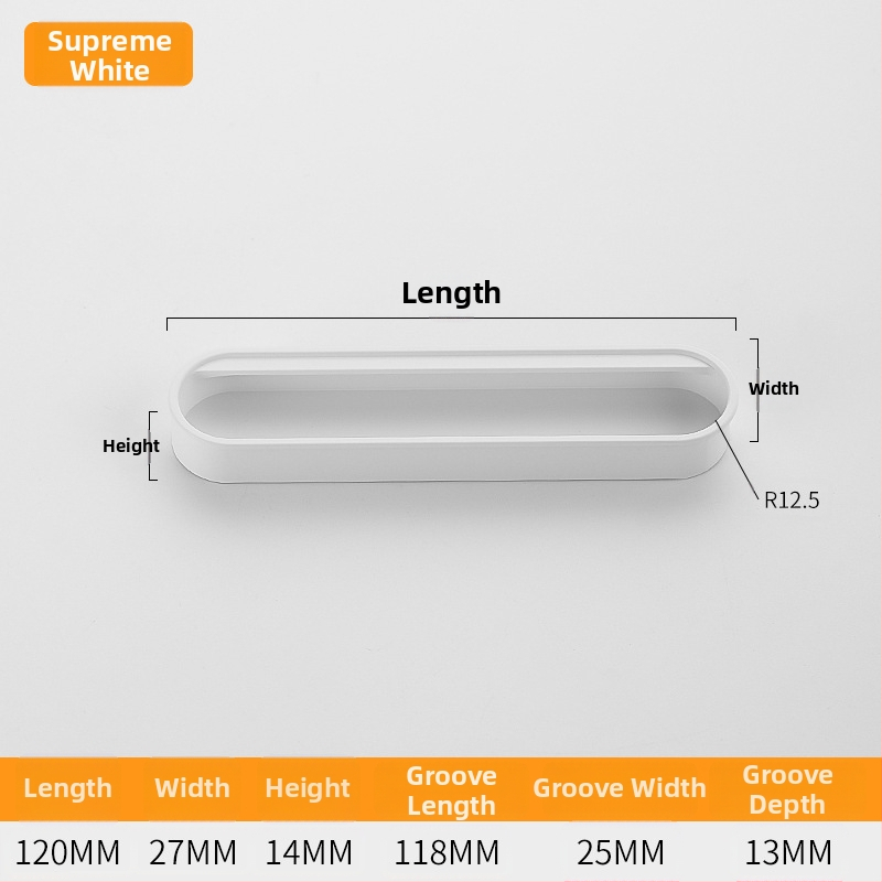 Κρυφή ενσωματωμένη λαβή για πόρτες ντουλαπιών — Αλουμινίου κράμα, επίστρωση με ψεκασμό, μοντέρνο μινιμαλιστικό στυλ