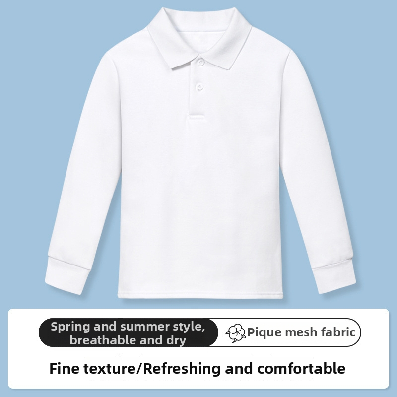 Παιδικό πουκάμισο πόλο, Βαμβάκι 95% / Σπάντεξ 5%, Άνοιξη–Φθινόπωρο, Χαλαρή γραμμή, Ηλικίες 3–8 ετών
