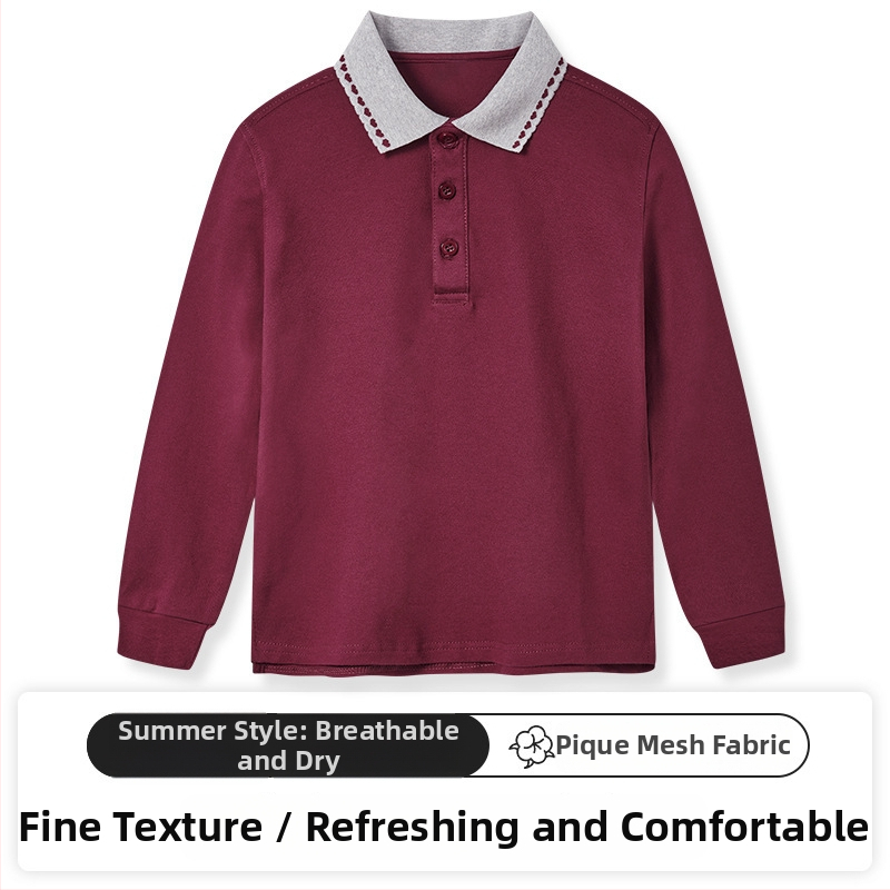 Παιδικό πουκάμισο πόλο, Βαμβάκι 95% / Σπάντεξ 5%, Άνοιξη–Φθινόπωρο, Χαλαρή γραμμή, Ηλικίες 3–8 ετών