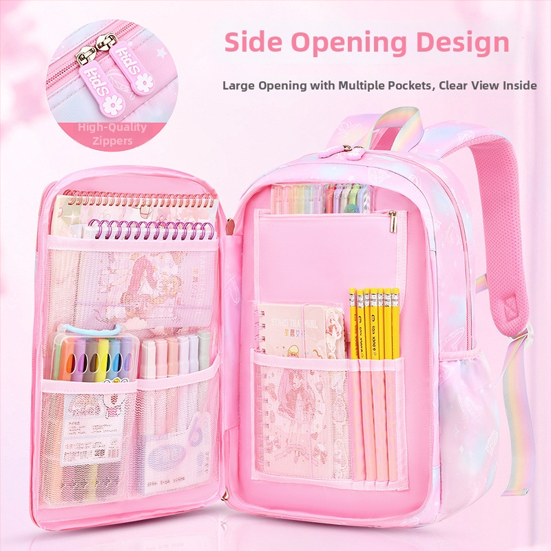 Školský batoh pre dievčatá z Oxfordu — priedušný, ultra ľahký, znižuje záťaž, gradientný vzor, zakrivené ramenné popruhy