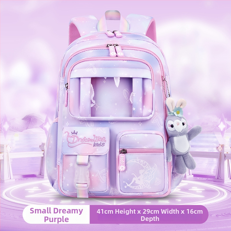 Ghiozdan pentru școală pentru fete din Oxford — respirabil, ultra-ușor, reduce sarcina, model gradient, bretele curbate