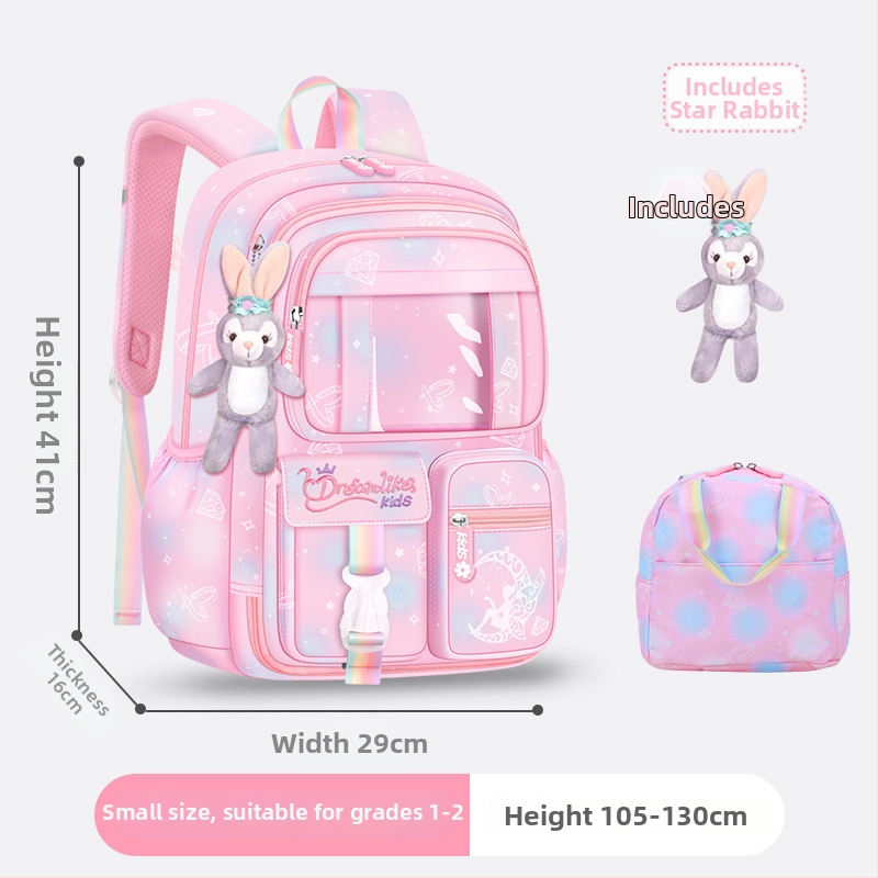 Ghiozdan pentru școală pentru fete din Oxford — respirabil, ultra-ușor, reduce sarcina, model gradient, bretele curbate