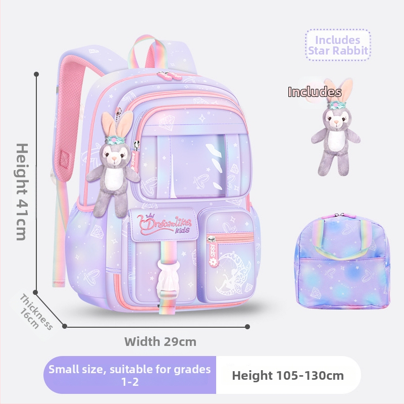 Ghiozdan pentru școală pentru fete din Oxford — respirabil, ultra-ușor, reduce sarcina, model gradient, bretele curbate