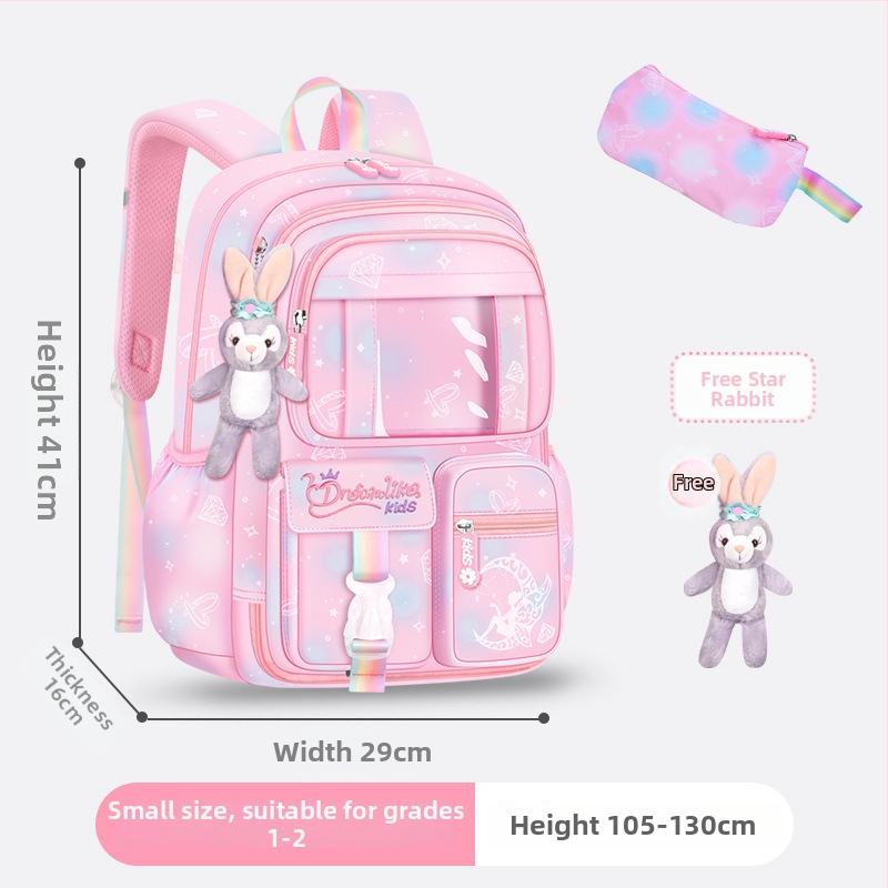 Ghiozdan pentru școală pentru fete din Oxford — respirabil, ultra-ușor, reduce sarcina, model gradient, bretele curbate