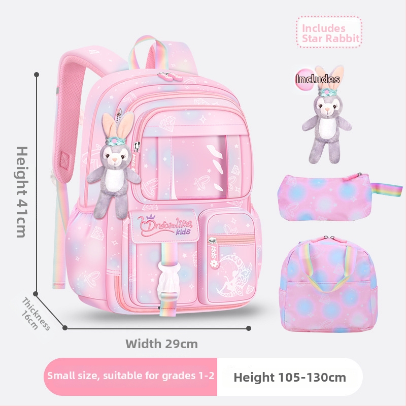 Ghiozdan pentru școală pentru fete din Oxford — respirabil, ultra-ușor, reduce sarcina, model gradient, bretele curbate