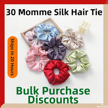 Elastic de păr din mătase - handmade, stil natural, elasticitate ridicată, Primăvara 2024