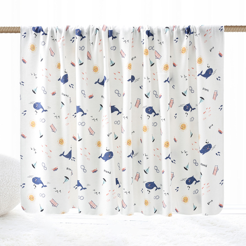 Πετσέτα περιτυλίγματος από βαμβάκι για βρέφη και νηπιακούς με σχέδιο καρτούν, μάρκα DoDojami, κατάλληλη για ηλικίες 1–3 ετών (80–100 εκ.)