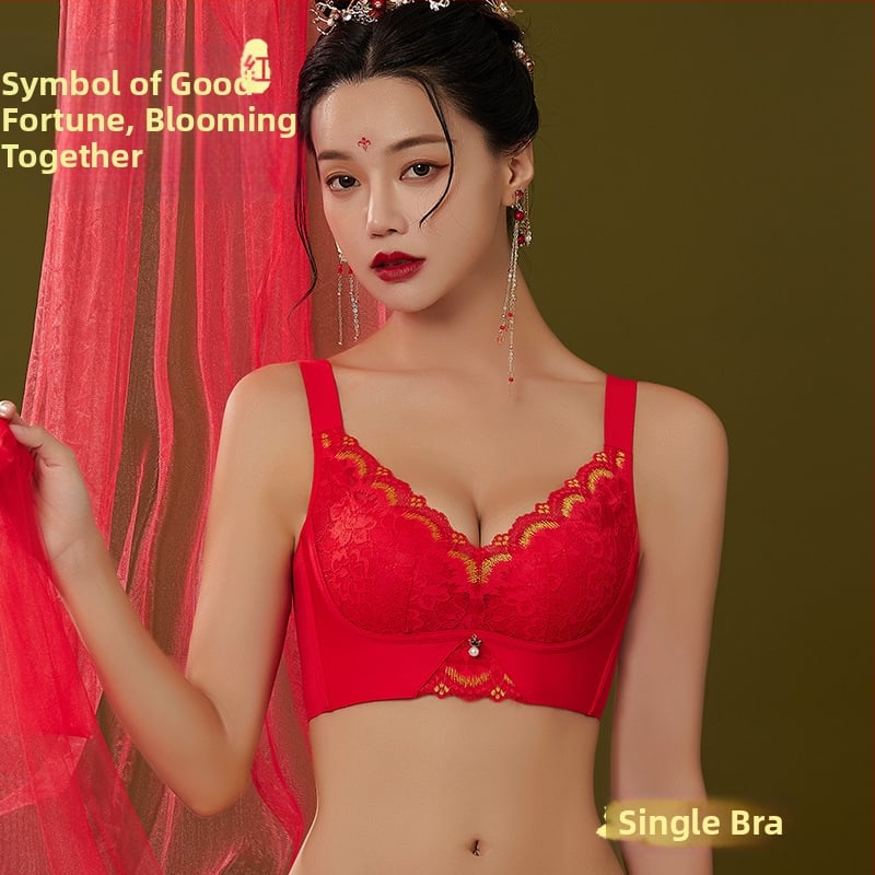 Set de sutiene cu dantelă brodată, cupă 3/4, fără arcuri metalice, cupă modelată cu partea superioară subțire și partea inferioară mai groasă, material principal nylon, căptușeală spandex, închidere la spate cu patru rânduri de cârlige