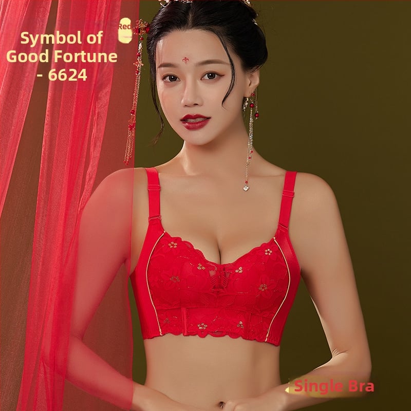 Set de sutiene cu dantelă brodată, cupă 3/4, fără arcuri metalice, cupă modelată cu partea superioară subțire și partea inferioară mai groasă, material principal nylon, căptușeală spandex, închidere la spate cu patru rânduri de cârlige